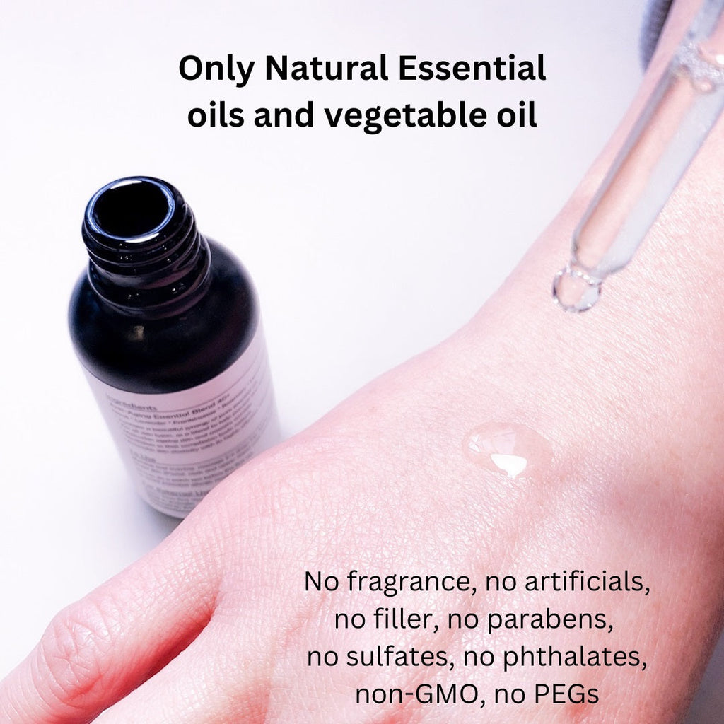 Anti-aging rose absolute essential oil blend in a 30ml glass dropper bottle for facial skincare — view 4