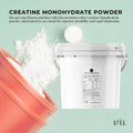 Orku 3Kg unflavoured micronised creatine monohydrate powder in a large white resealable tub — view 2