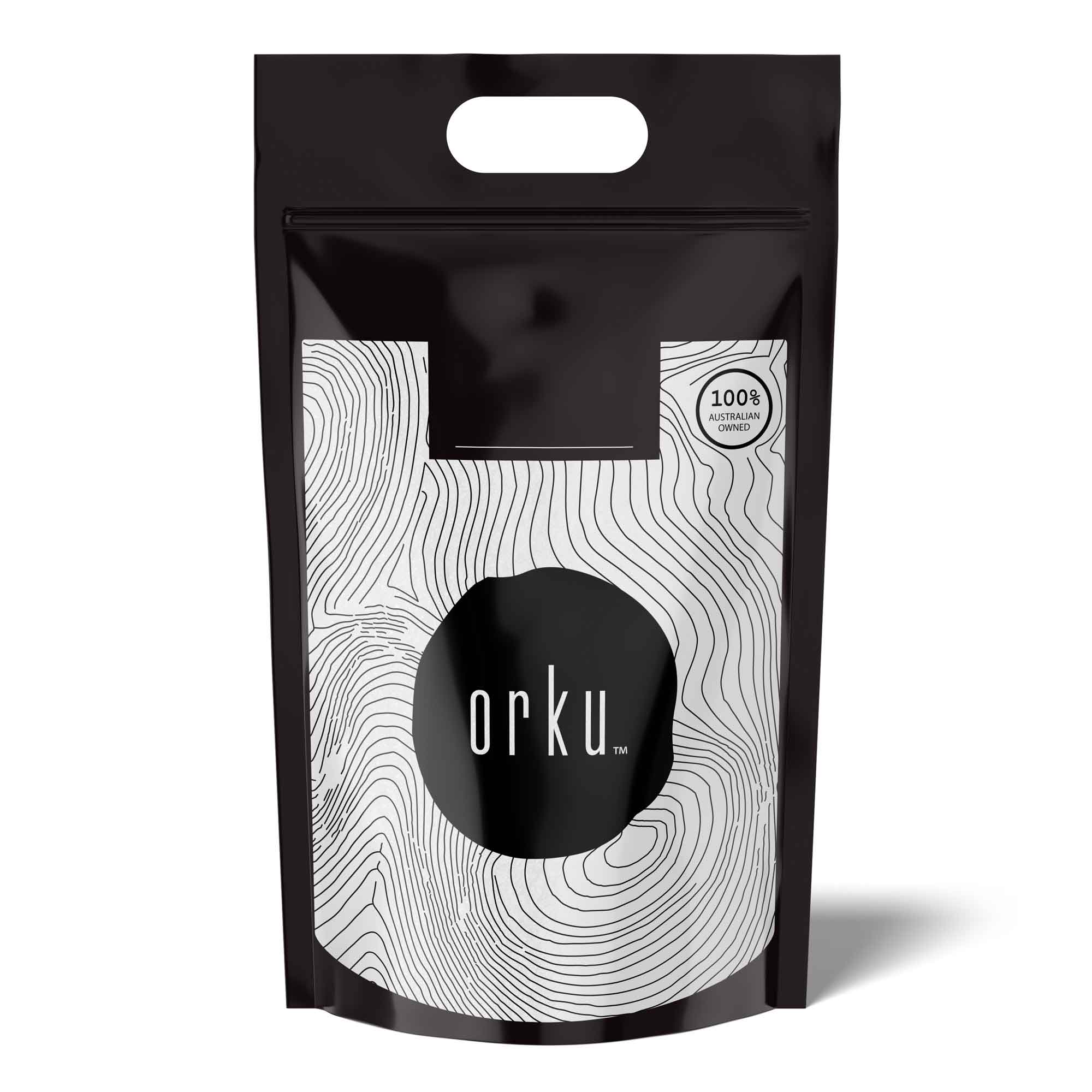 5kg bag of Orku xylitol crystal powder natural sugar substitute in resealable white packaging