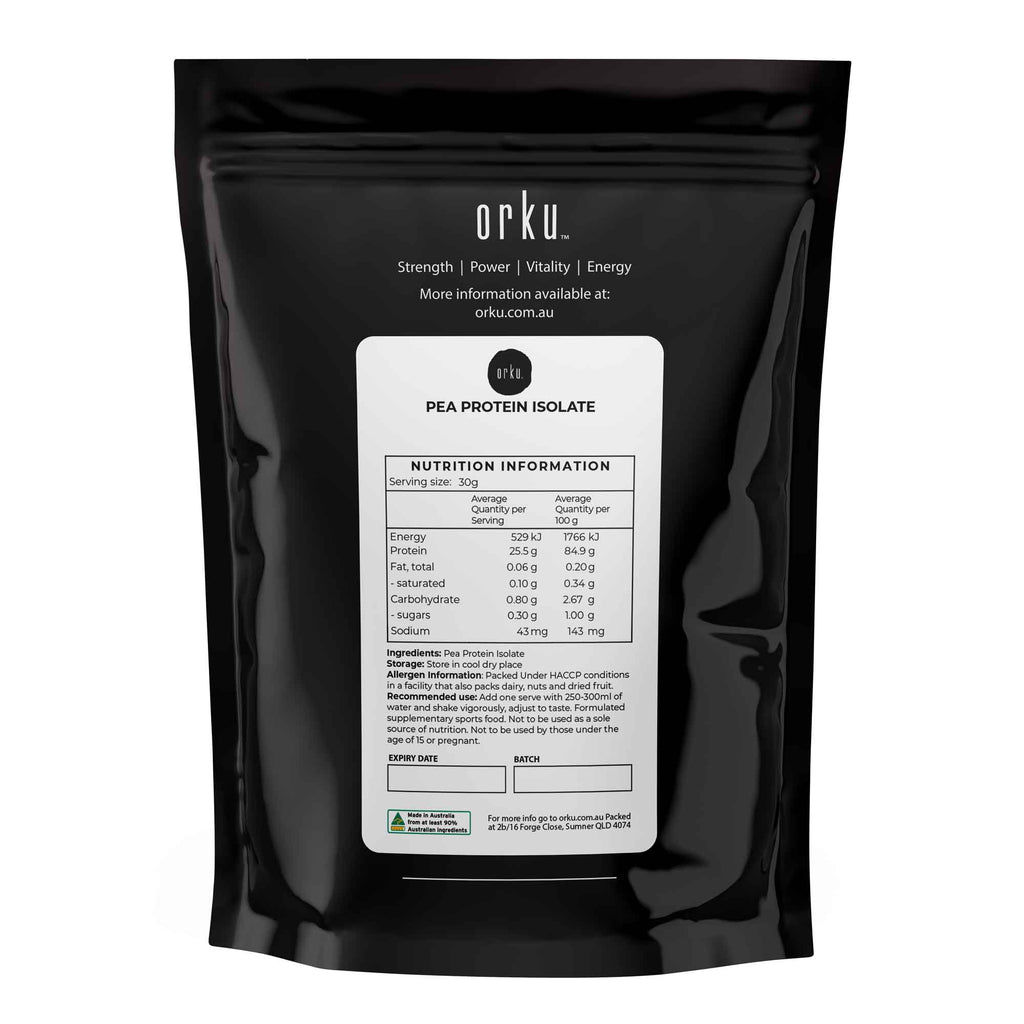 Orku fine yellow pea protein isolate powder in a convenient resealable pouch packaging — view 3