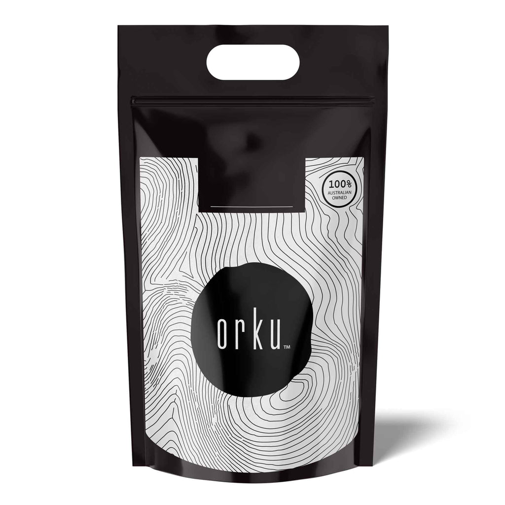 White xylitol crystal powder natural sugar substitute in a clear resealable pouch packaging — view 3
