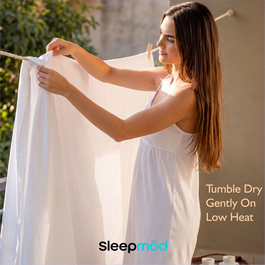 Eucalyptus vegan silk bed sheet set with fitted sheet, flat sheet, and two pillowcases — view 5