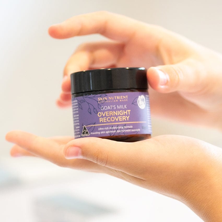 Goats milk overnight recovery night cream jar for deep hydration and anti aging skincare routine — view 5
