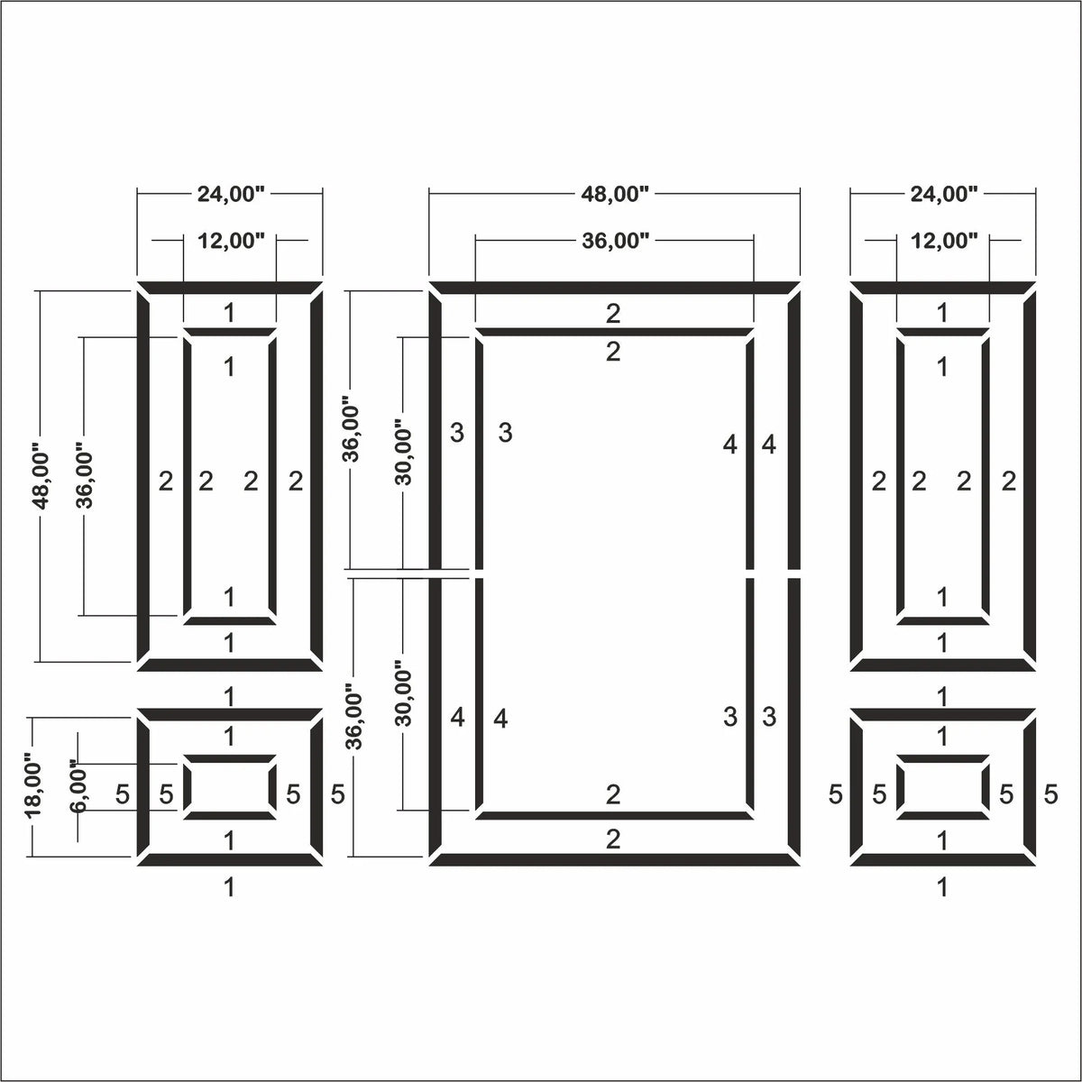 Wall Moulding Kit - 3 Upper & 2 Bottom Frames | Easy Installation-2