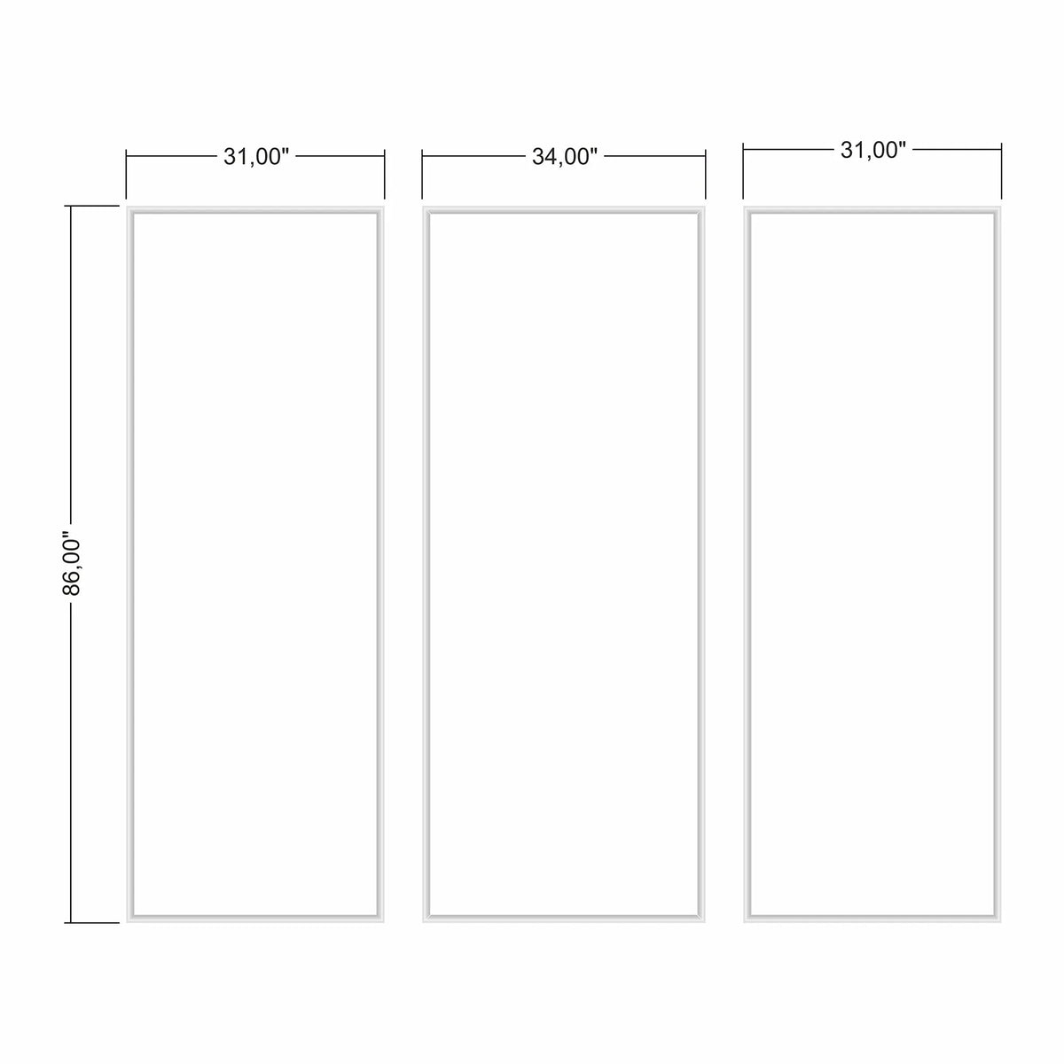 Ready to Assemble Wall Molding Package - 3 Vertical Frames | Easy Installation-3