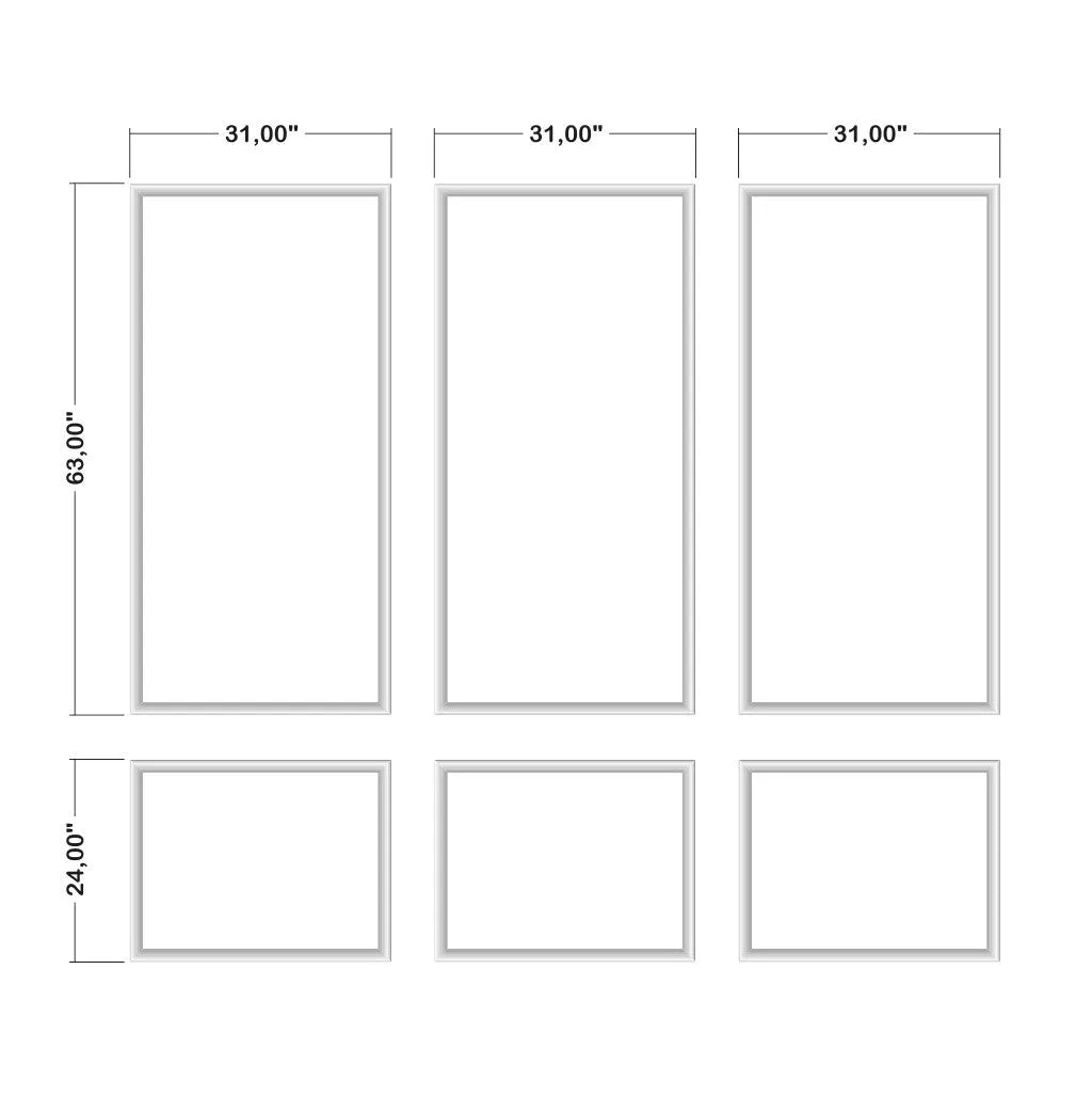 Ready to Go Wall Molding Kit - 3 Upper & 3 Bottom Frames | Easy Installation-2