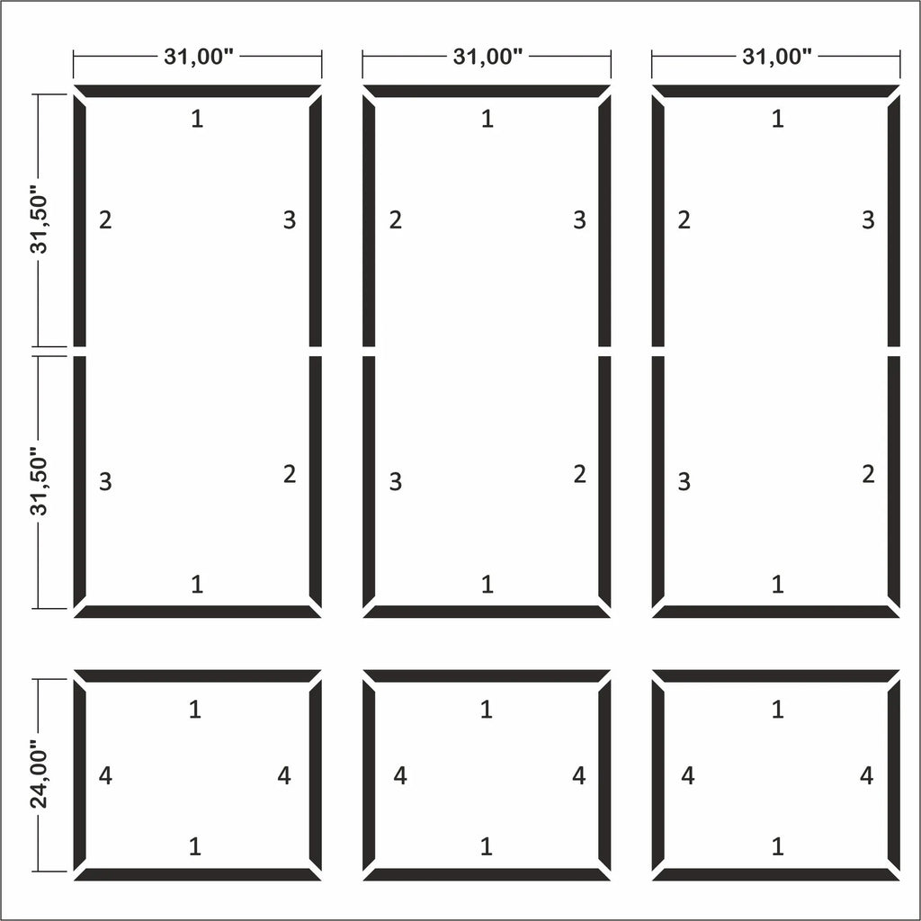 Ready to Go Wall Molding Kit - 3 Upper & 3 Bottom Frames | Easy Installation-3