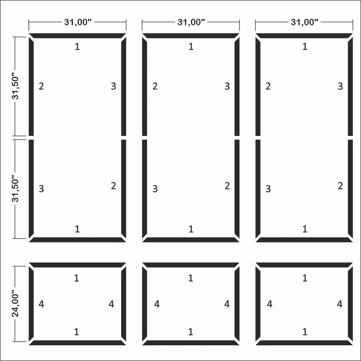 Ready to Go Wall Molding Kit - 3 Upper & 3 Bottom Frames | Easy Installation-3