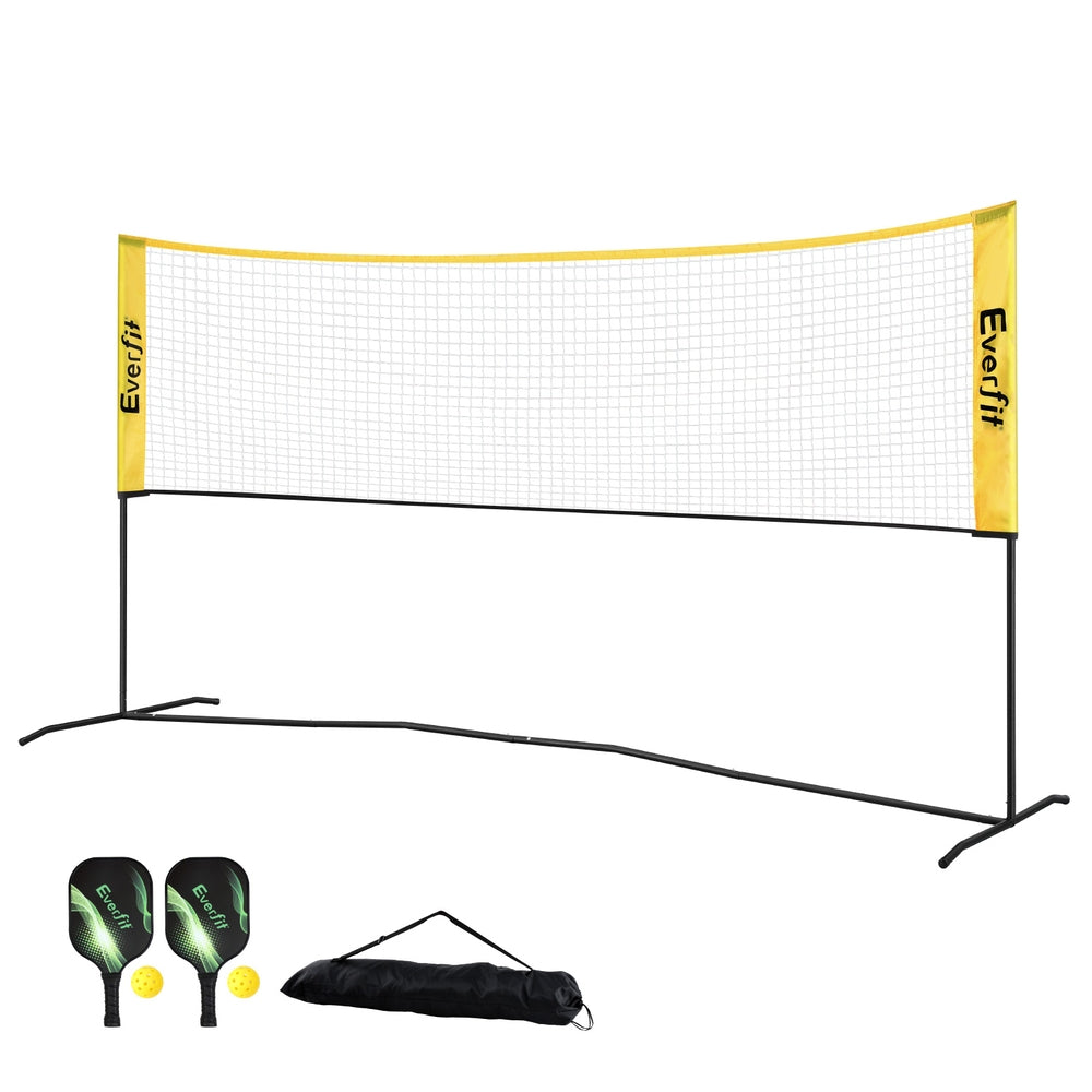 Everfit 10ft portable multi-sport net system with pickleball paddles and carrying bag