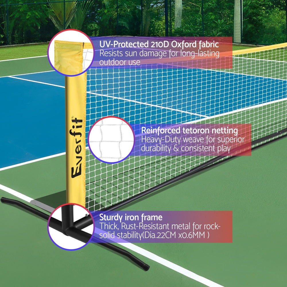 Everfit 10ft portable multi-sport net system with pickleball paddles and carrying bag — view 5