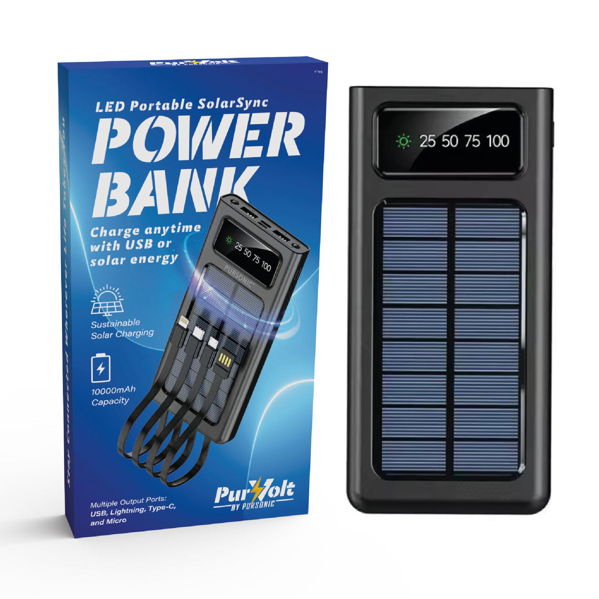 LED Portable Solarsync Power Bank – PoLED Portable Solarsync Power Bank – Power Anytime, Anywherewer Anytime, Anywhere-0
