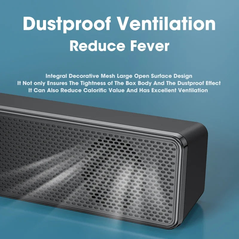 Wired PC soundbar speaker featuring a sleek design with USB connection for desktop audio setups — view 3