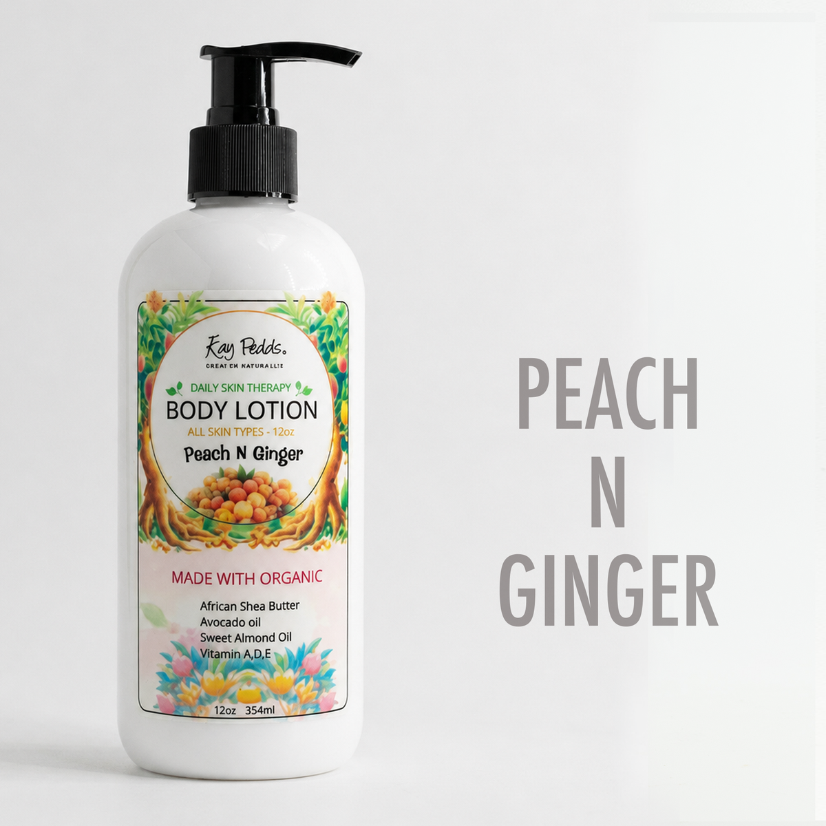 Ginger Peach Organic Body Lotion 12oz-0