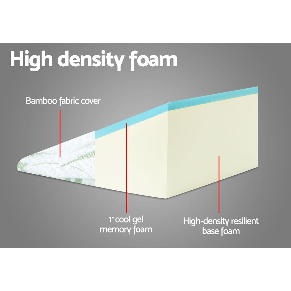 Giselle Bedding memory foam wedge pillow with breathable bamboo fabric cover for optimal back support — view 4