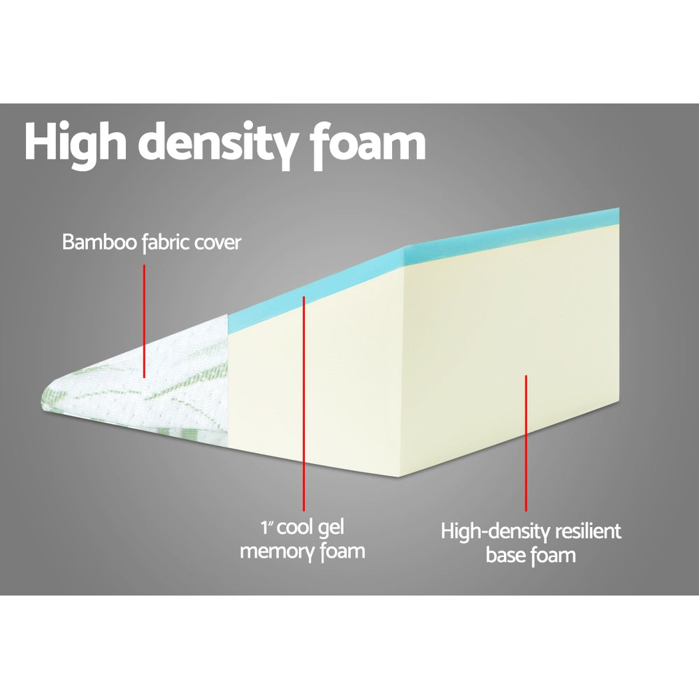 White memory foam bed wedge pillows with waterproof zippered covers for back and leg support. — view 4