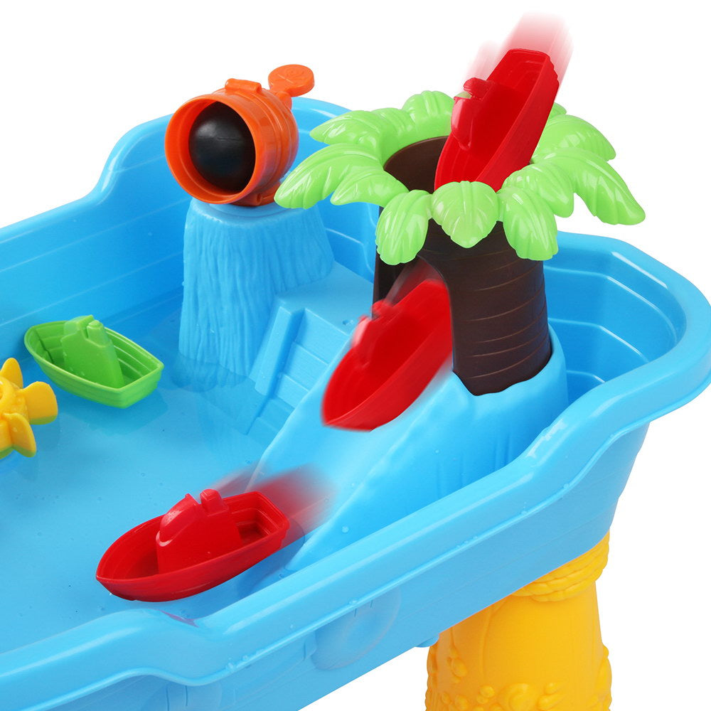 Keezi kids pirate ship sand and water table play set with colourful accessories — view 4