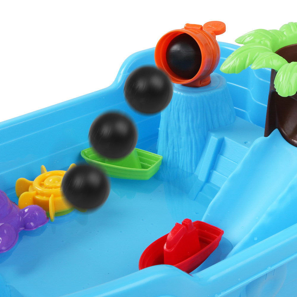 Keezi kids pirate ship sand and water table play set with colourful accessories — view 5