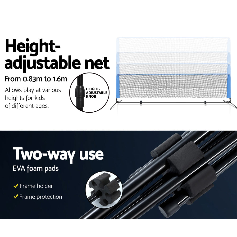 Everfit 4m portable sports net with adjustable black steel frame and PE mesh for outdoor games — view 4