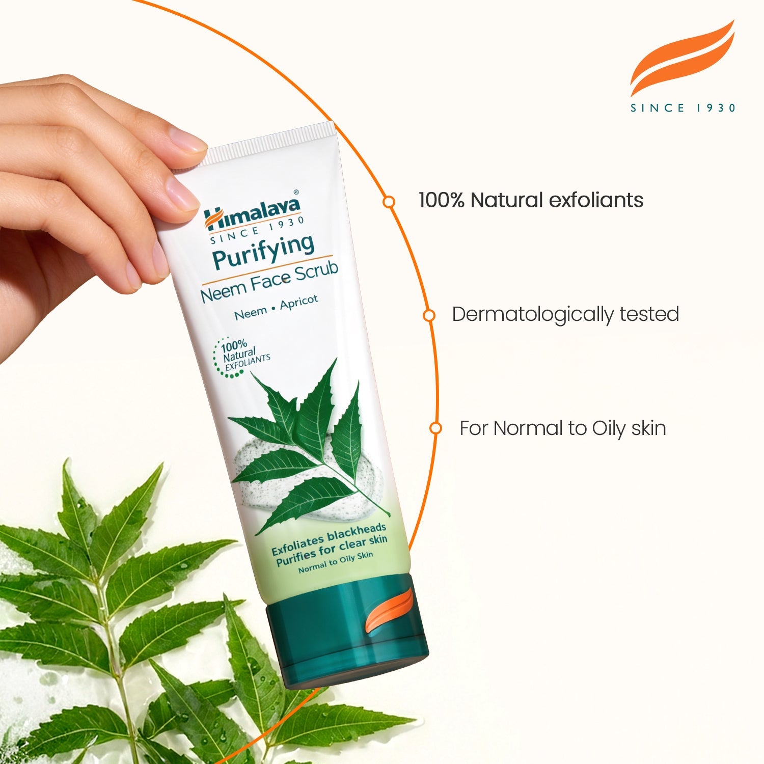Himalaya purifying neem face scrub 75ml tube for oily acne prone skin care — view 4
