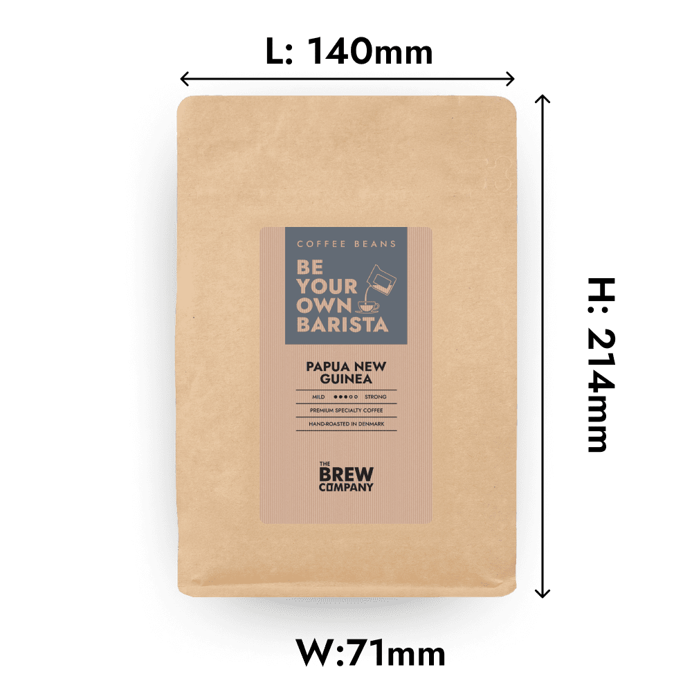 Papua New Guinea whole bean coffee in sustainable and eco-friendly kraft paper packaging — view 2