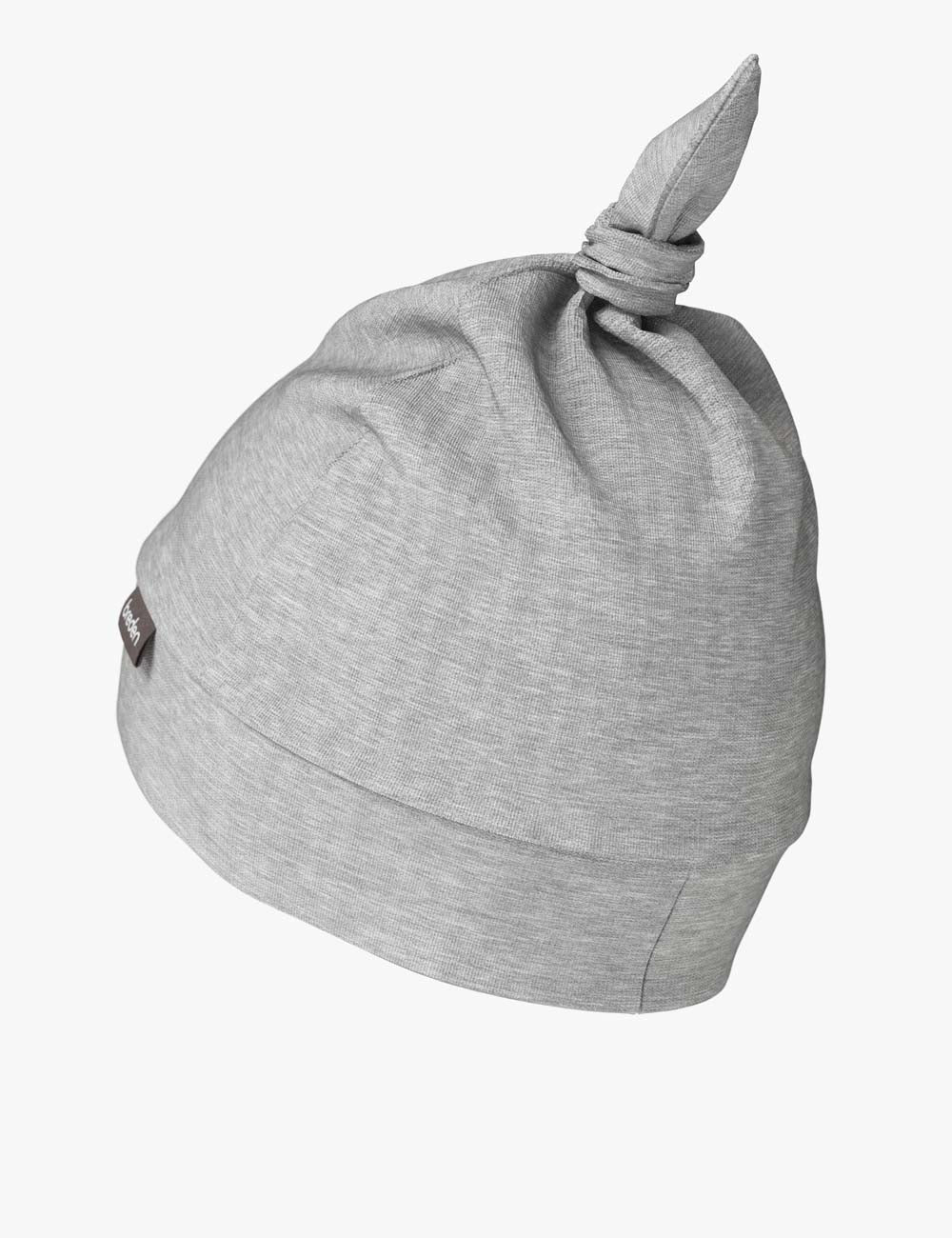 Bamboo viscose baby hat in soft fabric with adjustable top knot for newborn comfort and protection — view 5
