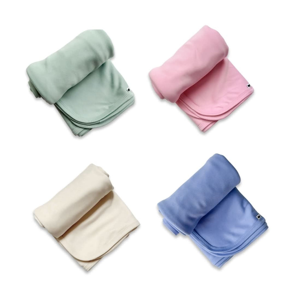 Seaglass green baby bamboo swaddle blanket folded neatly, showing ultra-soft breathable fabric texture — view 2