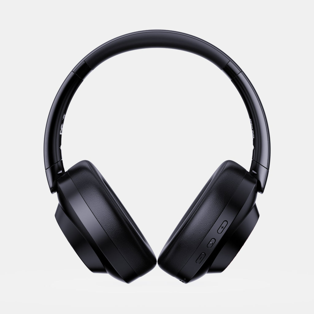 Matte onyx black active noise cancelling over ear wireless headphones with foldable design. — view 3