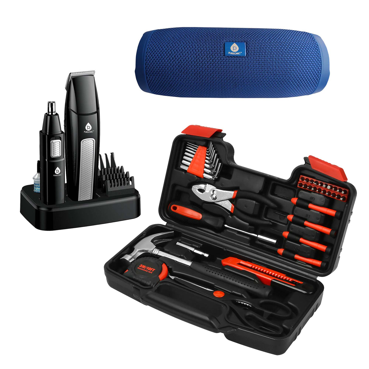 Ultimate Men’s Package – Tool Kit, Wireless Speaker & Grooming Set for Everyday Excellence-0