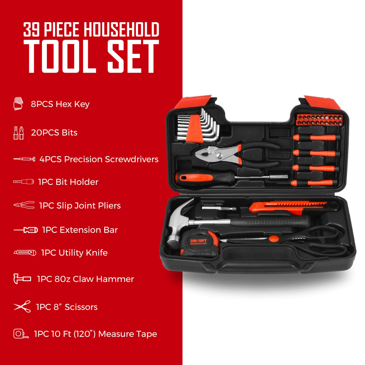 Handy Solutions 39-Piece Household Tool Kit-3