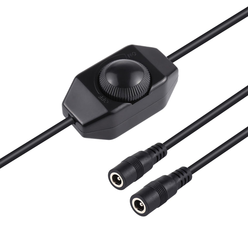 NNEIDS LED strip light dimmer controller with rotary knob and 5.5mm DC interface connections. — view 2