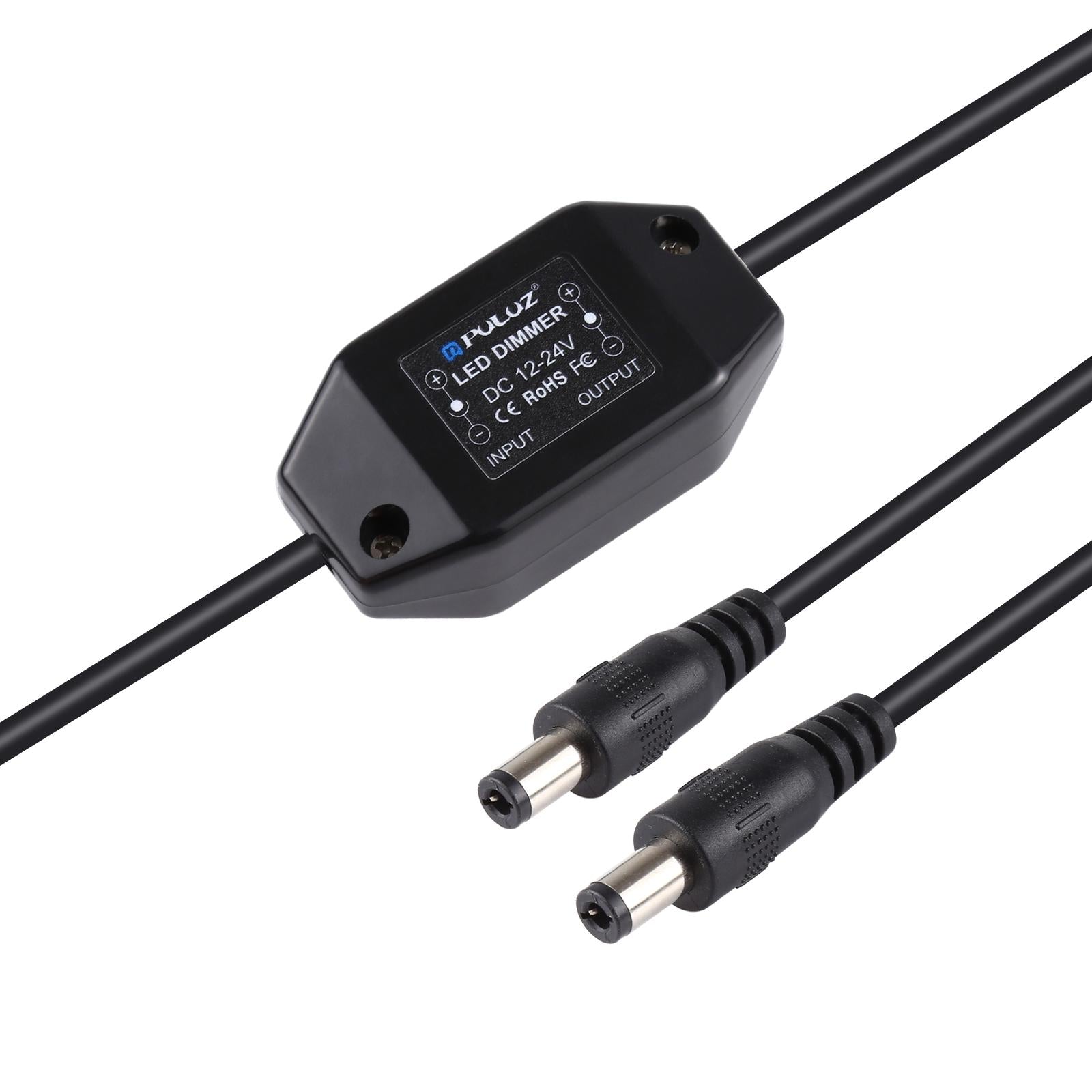 NNEIDS LED strip light dimmer controller with rotary knob and 5.5mm DC interface connections. — view 3