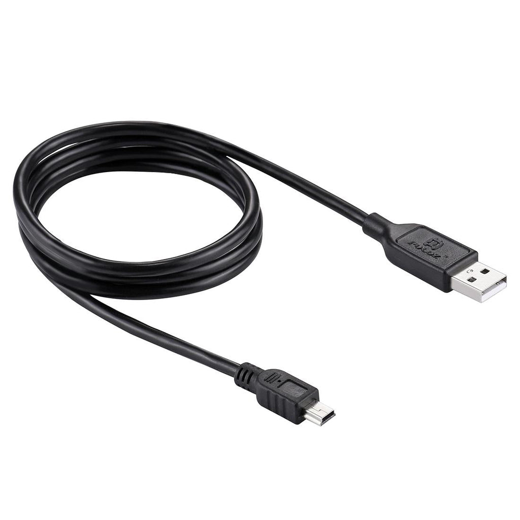 Black 1.5m USB to mini 5-pin type B sync cable for data transfer and charging — view 5