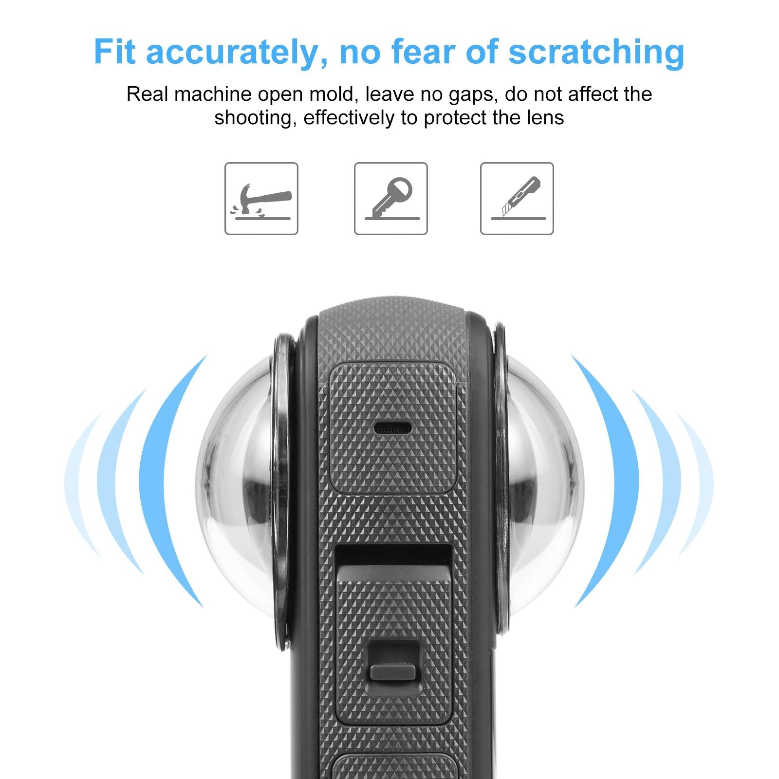 NNEIDS optical tempered glass lens guard for action camera with anti-scratch waterproof clear protective waterproof coating — view 2