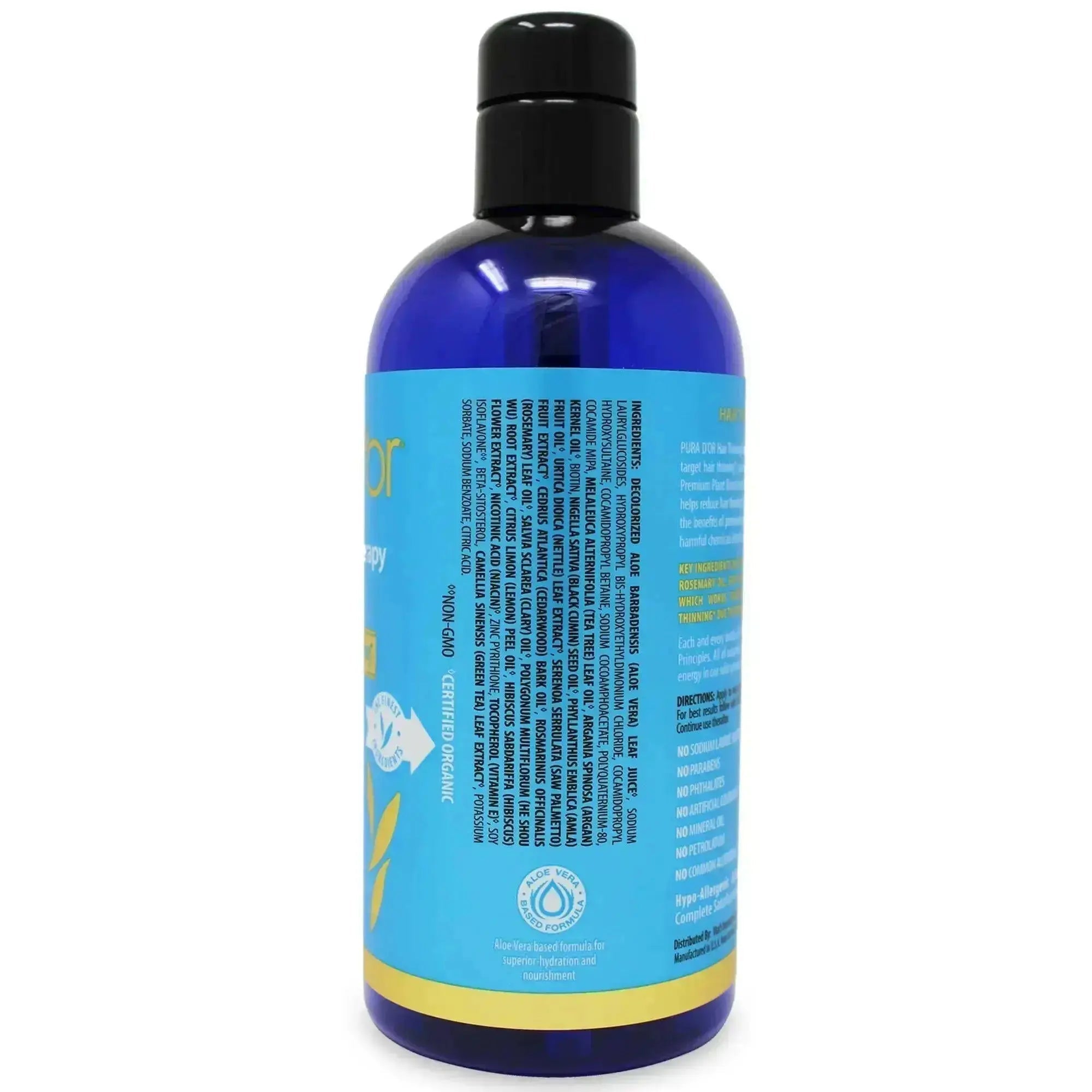 PURA D'OR Biotin Shampoo 473ml bottle for thicker hair and healthy scalp care — view 3