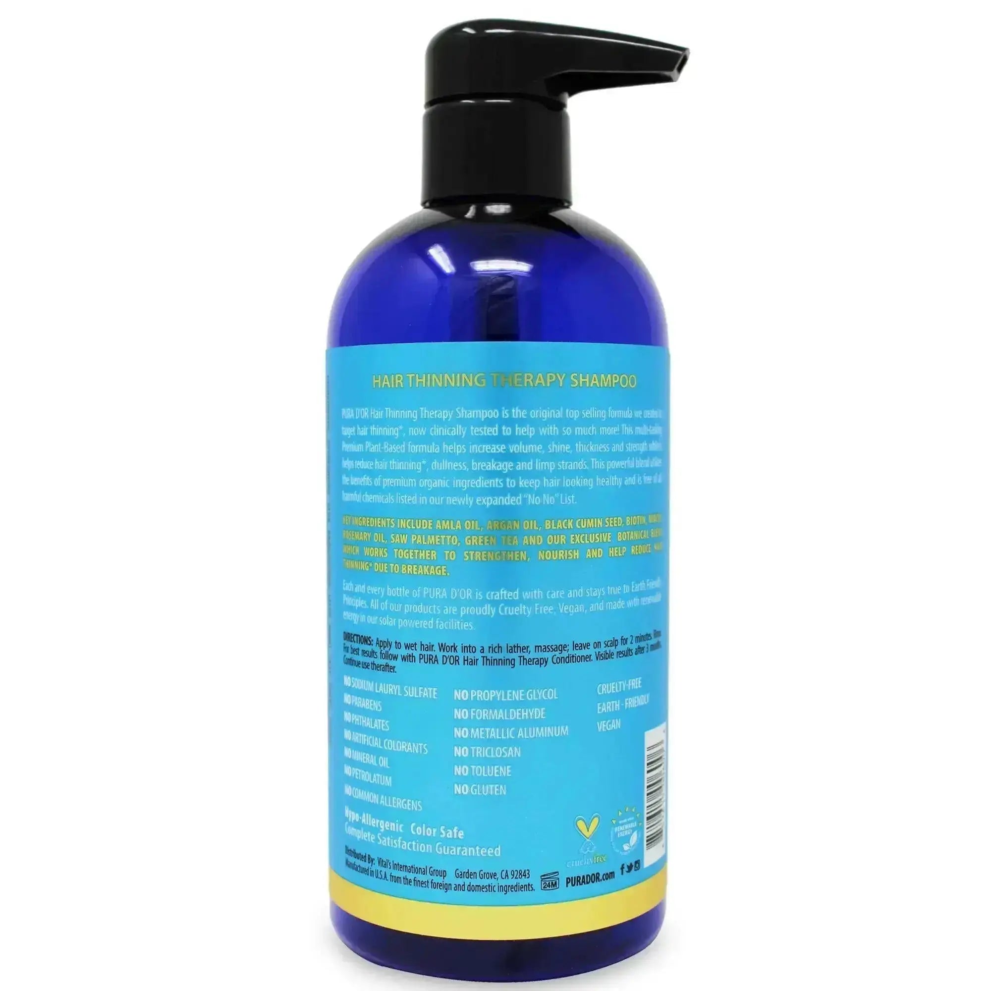 PURA D'OR Biotin Shampoo 473ml bottle for thicker hair and healthy scalp care — view 4