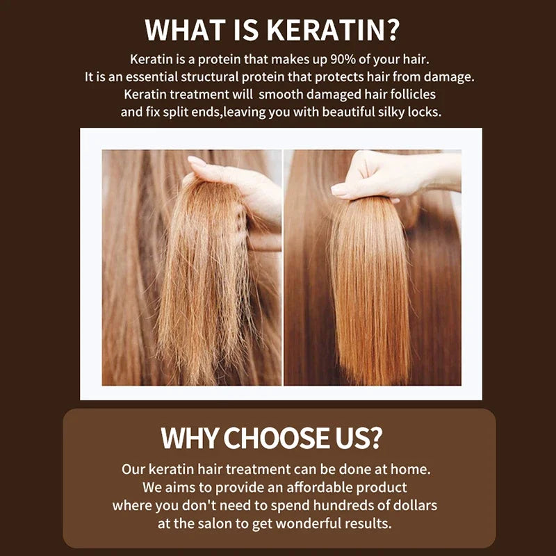 Brazilian keratin hair treatment 1000 ml bottle for straightening deep curly hair and frizz control — view 2