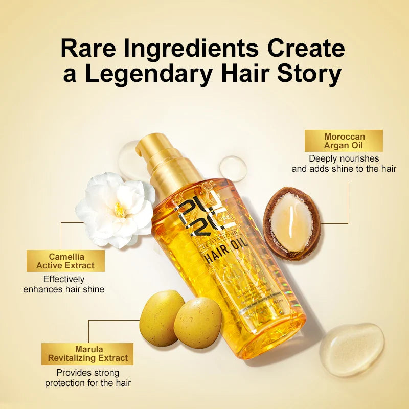 PURC Morocco Argan oil hair serum bottle with botanical extracts for dry frizzy hair treatment — view 5