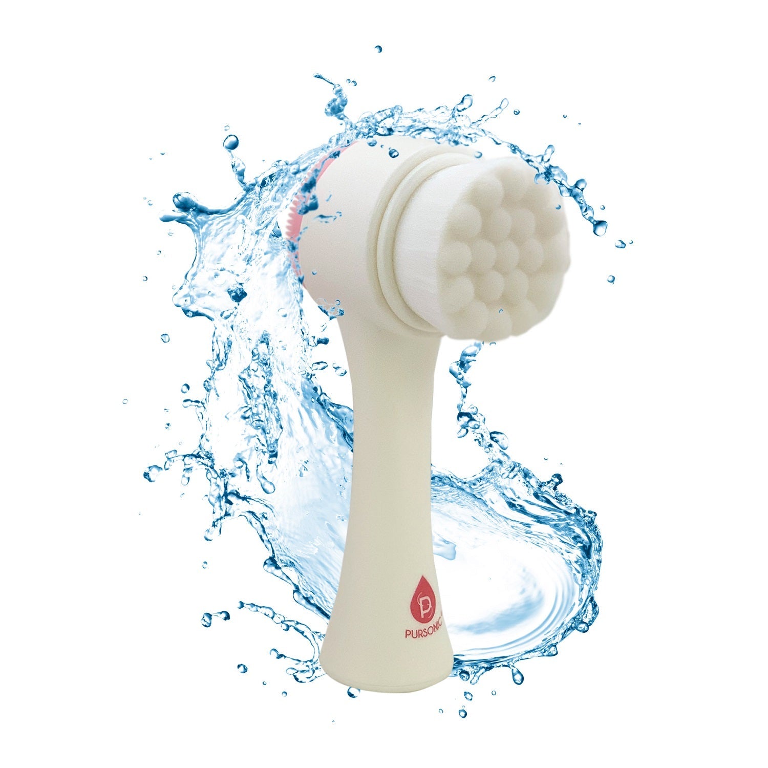 Dual sided facial cleansing brush in premium silicone with soft bristles and textured exfoliating pad — view 5