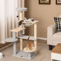 Modern 44-inch cat tree tower with transparent capsule, sisal posts, and a padded perch