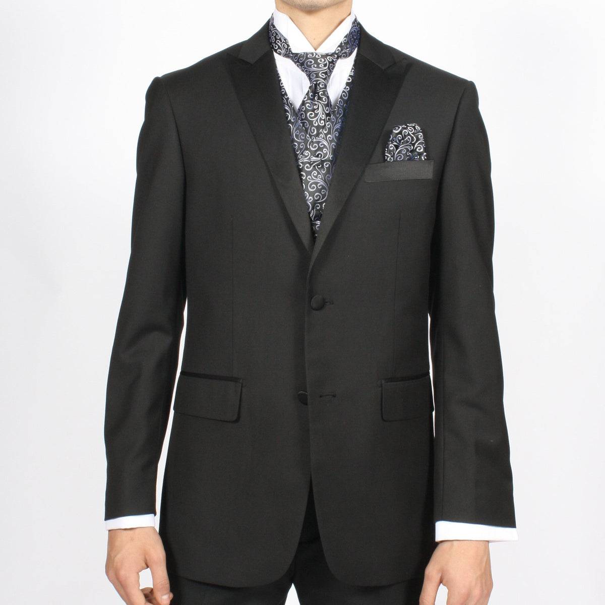 Ferrecci Mens PV50-1 Black Silver with Black Back Vest Set-2