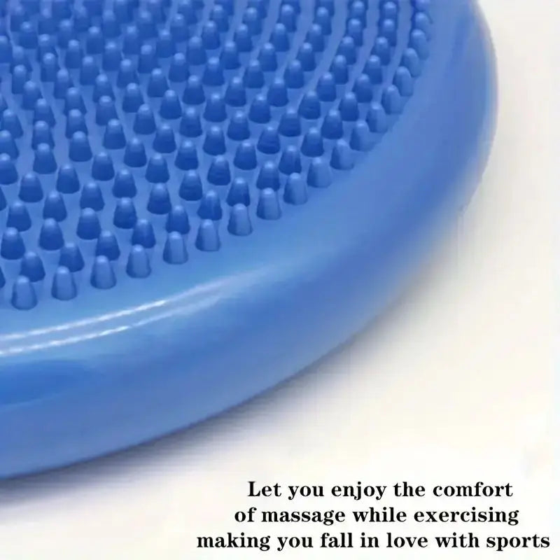 Blue PVC yoga balance pad cushion with textured surface for core strength and stability training — view 4