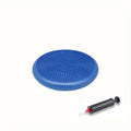 Blue PVC yoga balance pad cushion with textured surface for core strength and stability training
