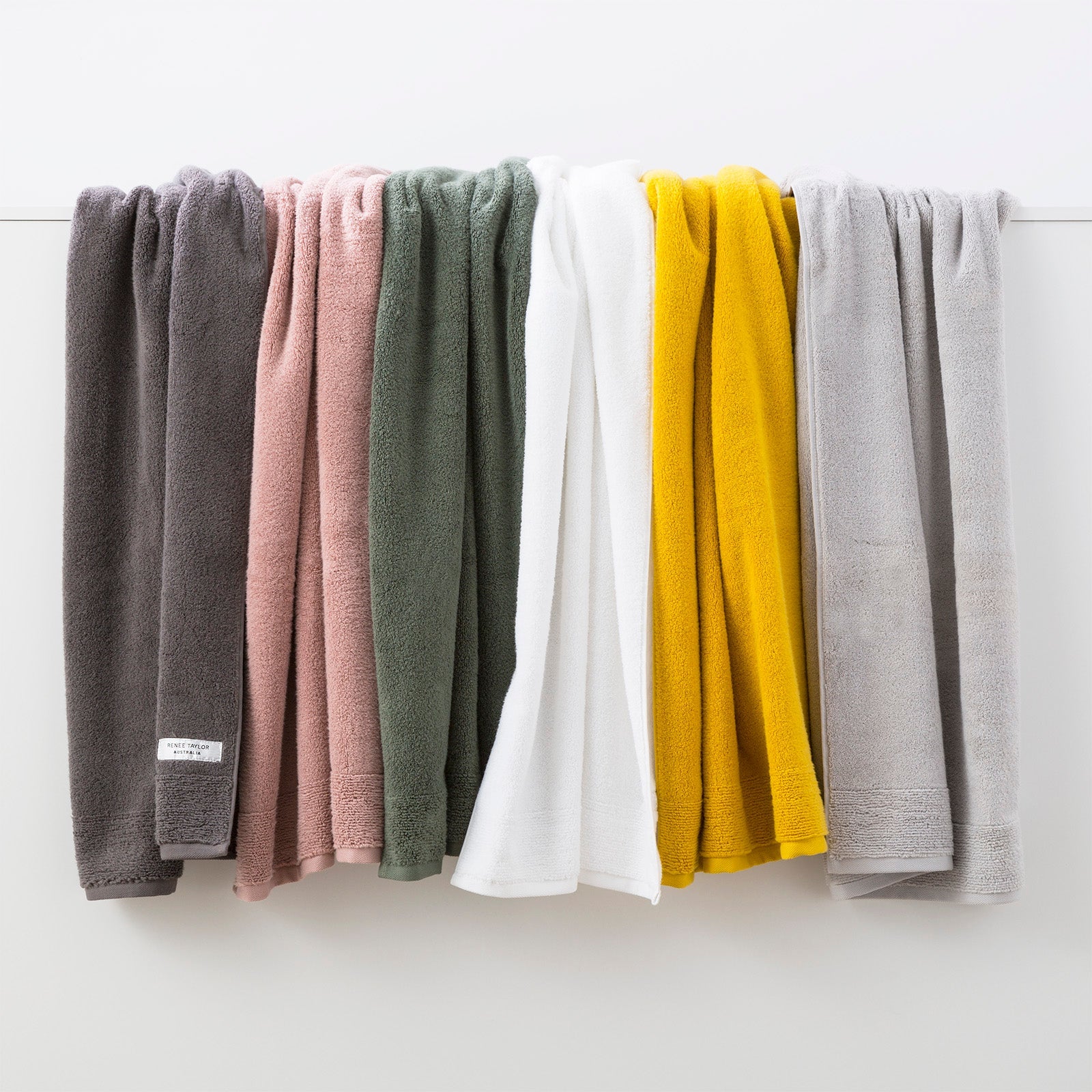 Crisp snow white Aireys quick dry bath towel set showing plush zero twist cotton material — view 4