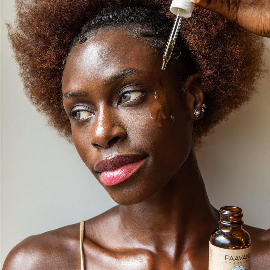 Clarify Ayurvedic face serum for blemish-prone skin in an amber glass dropper bottle — view 4