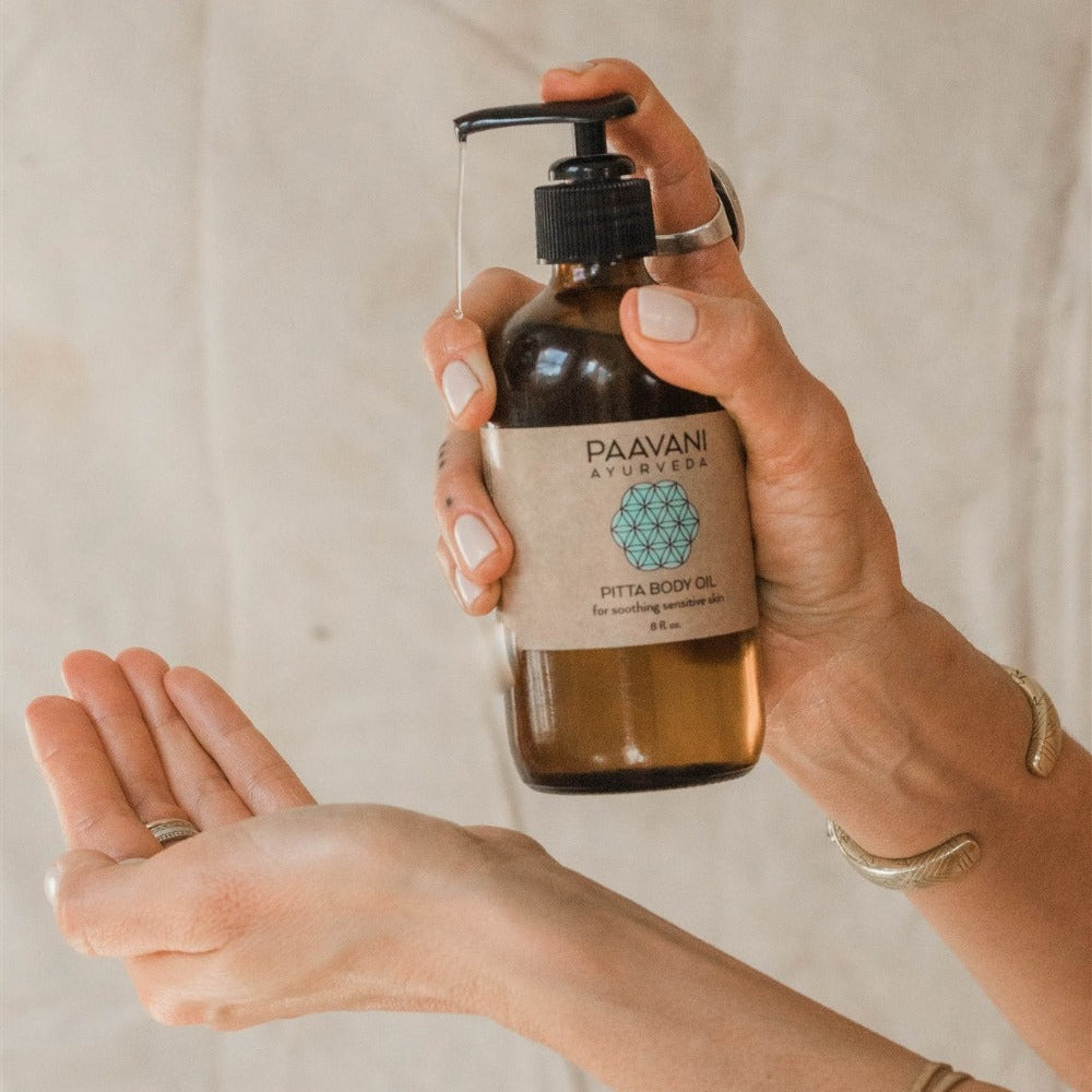 Pitta Body Oil | Cooling Ayurvedic Abhyanga Oil for Sensitive Skin-4