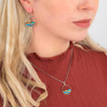 Ocean Eco-friendly Recycled Wood Silver Earrings-0