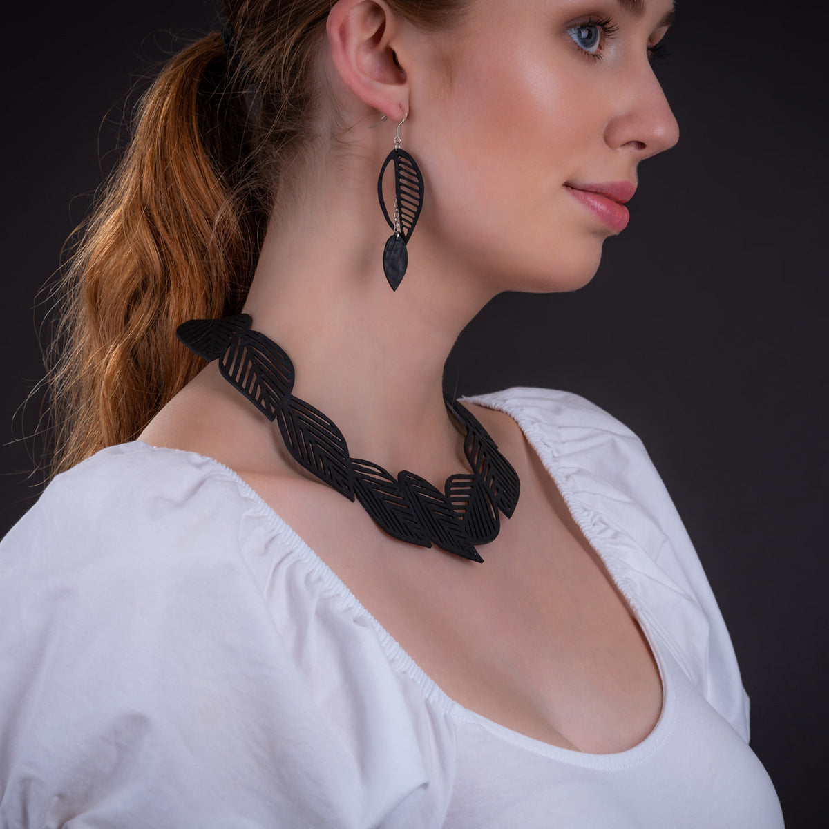 Sweet Cherry Double Leaf Earrings-2