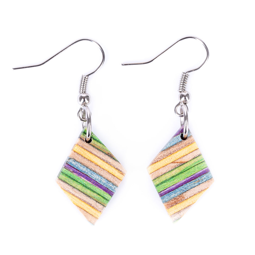 Kite Recycled Skateboard Dangle Earrings-1