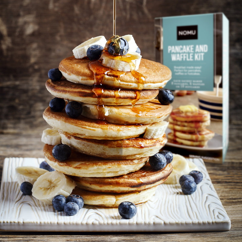 NOMU pancake and waffle baking kit package, premium 300g dry mix for easy gourmet breakfasts — view 2