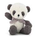 Cute black and white panda teddy bear plush toy made of soft huggable cotton fabric